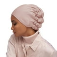 thumbnail image 1 of Yanyanz Caps, Womens Reversible Adjustable Beading Braid Hat Muslim Ruffle Wrap Cap Sleep Caps Satin Lined Hair Bonnets, Baseball Caps Khaki One Size, 1 of 6