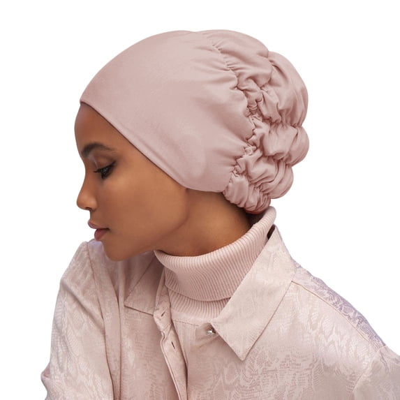Yanyanz Caps, Womens Reversible Adjustable Beading Braid Hat Muslim Ruffle Wrap Cap Sleep Caps Satin Lined Hair Bonnets, Baseball Caps Khaki One Size