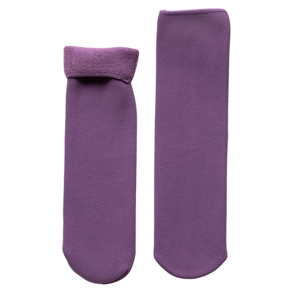 Yanyanz Compression Socks, Double Velvet Winter Thermal Socks Close Fitting Velvet Winter Thermal Socks Thickened Soft Velvet Socks Comfortable Velvet Winter Thermal Socks, Socks Purple One Size