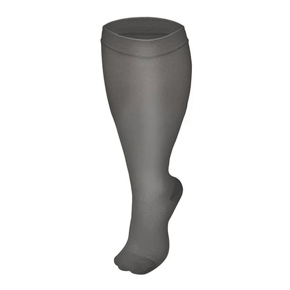Yanyanz Compression Socks, Plus Size Solid Color All Season Versatile And Comfortable Casual Sports Pressure Stockings, Socks Dark Gray 4XL