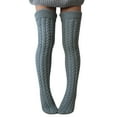 thumbnail image 1 of Yanyanz Compression Socks, Women Knit Leg Stocking Thigh Long Knee Cable Boot Socks Over Extra Socks, Socks Gray One Size, 1 of 6