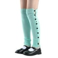 thumbnail image 1 of Yanyanz Compression Socks, Women Winter Warm Crochet Knitted Boot Cuff Socks Knee Length Leg Extra Long Thigh High Buttons Leg Pile Socks, Socks Mint Green One Size, 1 of 8