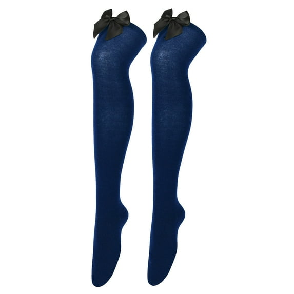 Yanyanz Compression Socks, Womens Long Socks Bowknot Pure Color Socks Thigh High Socks Over The Knee Socks Festival Christmas, Socks F One Size