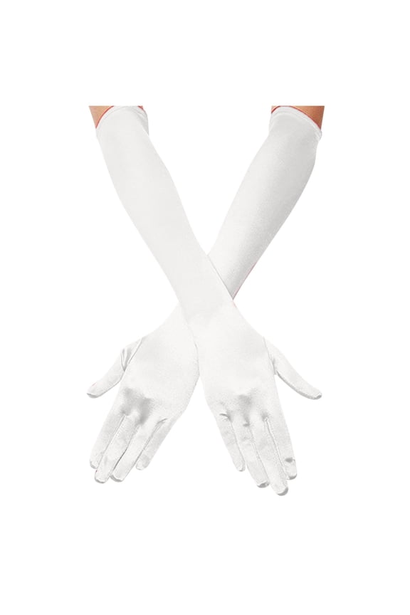 Gloves Mittens, Bridal Satin Dance Women's Length Finger Gloves Gloves Long 1920s Opera Gloves, Gloves Beige One Size
