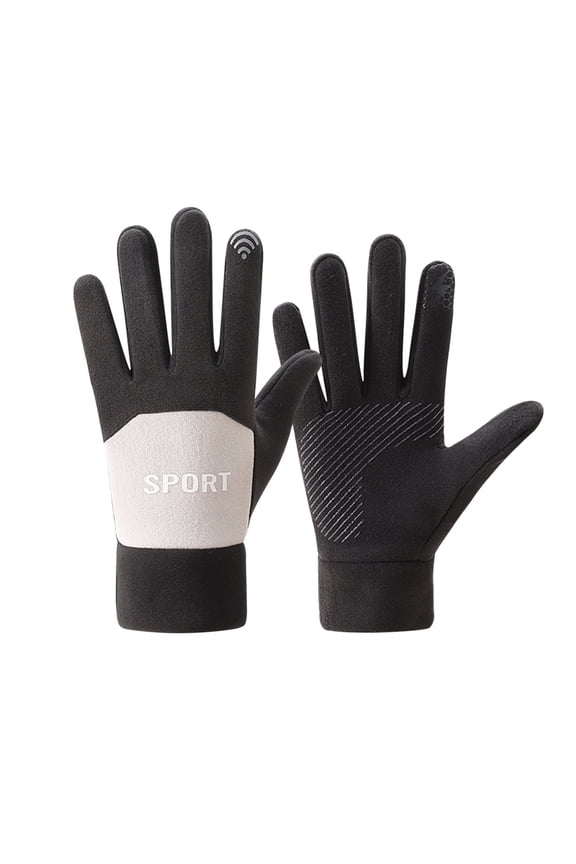 Gloves Mittens, Ladies Winter Thickening Cold Proof Outdoor Driving Riding Sports Non Slip Touched Screen Gloves Unisex, Gloves Black One Size