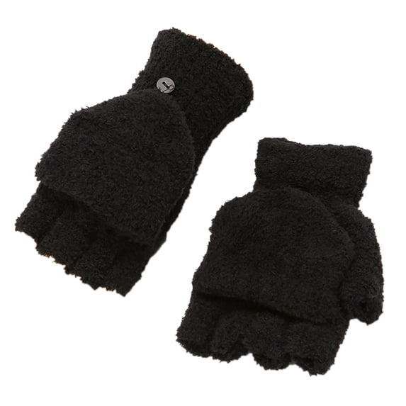 Yanyanz Gloves Mittens, Thermal Gloves for Womens Warm Gloves Coral Gloves Elastic Cuff Winter Gloves Warm Lined Gloves, Gloves Black One Size