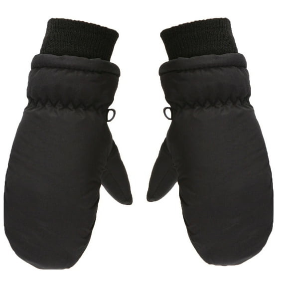 Yanyanz Gloves Mittens, Windproof S/M/L Size Winter Warm Boys Outdoor Skating Kids Ski Girls Gloves Snowboarding Kids Gloves Mittens, Gloves Black L