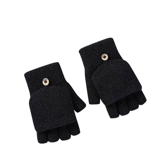 Yanyanz Gloves Mittens, Women Casual Thickened Warm Solid Color Matching Fingerless Flip Over Thermal Gloves, Gloves B One Size