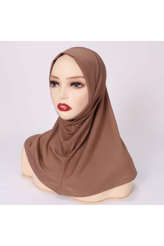 Headbands for Women,Womens Casual Solid Head Hat Cap Hair Cover Wrap Headwear Muslim Long Turban Cap Headbands for Girls Winter Headbands Clearance Khaki A