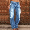 thumbnail image 1 of Yanyanz Jeans for Women,Straight Leg Jeans for Women Ripped Low Waisted Jeans for Women Straight Leg Jeans for Women Ripped Jeans Womens Clearance Blue 3Xl, 1 of 7