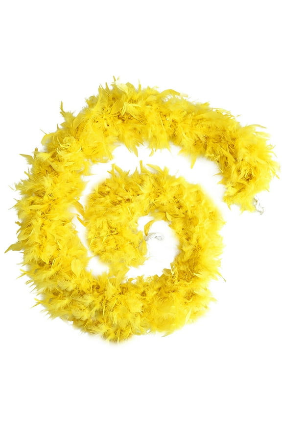 Neckerchief for Women, Lavender Chandelle Turkey Feather 2 Yards 60g for DIY Craft Dancing Wedding Party Halloween Costume Decoration Feather, Neckerchiefs Yellow S