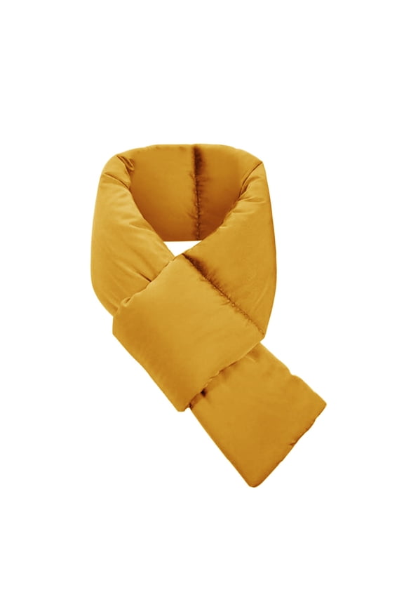 Scarface, Adult Winter Solid Neck Outdoor Windproof And Warm Down Cotton Scarf, Scarf Yellow A