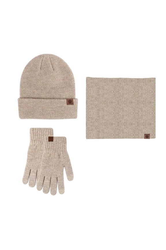Scarface, Men Women Winter Hat Warmer Scarf Touchscreen Gloves Set Warmer Neck Thick Knit Hat Set, Scarf Khaki One Size