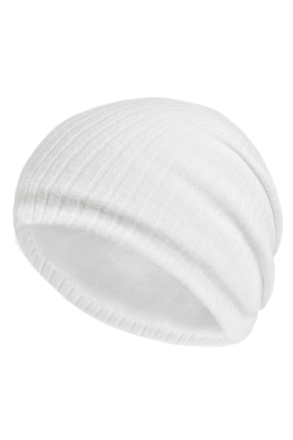 Scarface, Men's And Women's Winter Warm Knitted Hat Outer Striped Cold Hat Hat Woolen Hat Head Circumference Hundred, Scarf White One Size