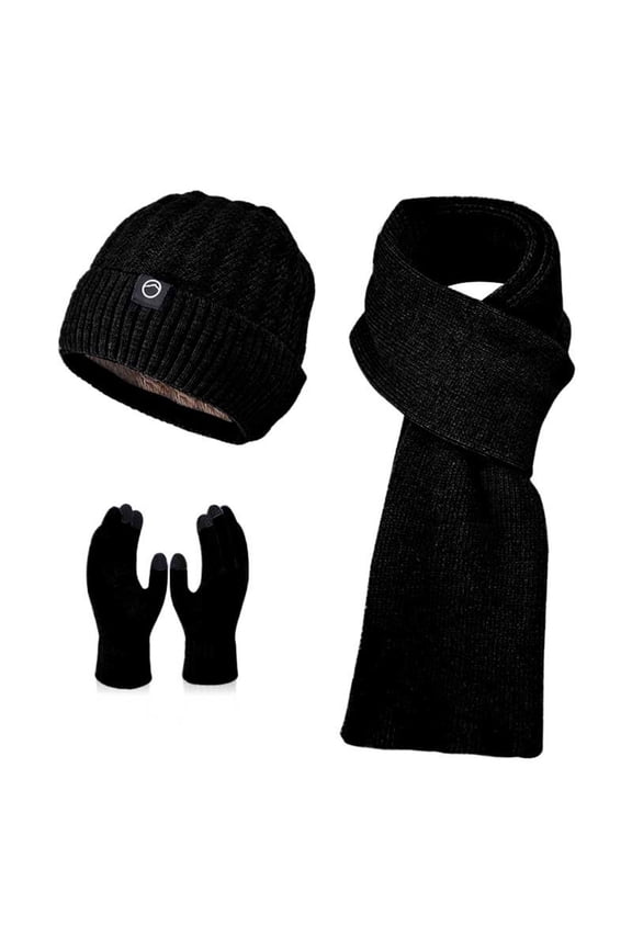 Scarface, Scarf Gloves Hat Set for Teen Girls Women&Men Autumn Winter Warm Wool Hat Scarf Gloves Three Pieces, Scarf Black One Size