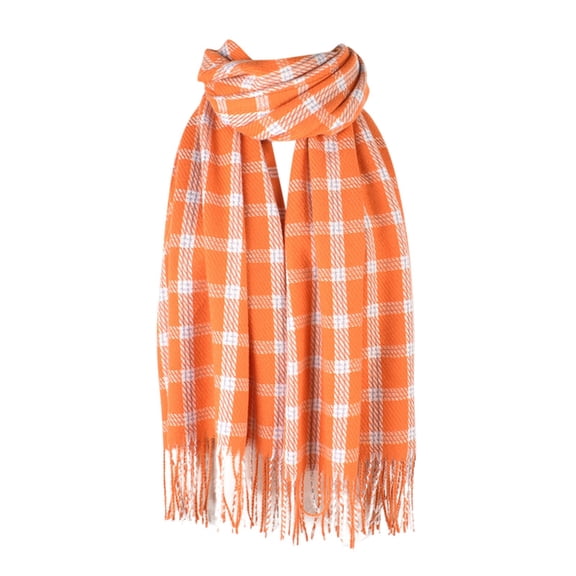 Yanyanz Scarface, Women's Autumn And Winter Solid Color Shawl Scarf Thickening Warm Fringe Scarf, Scarf Orange One Size
