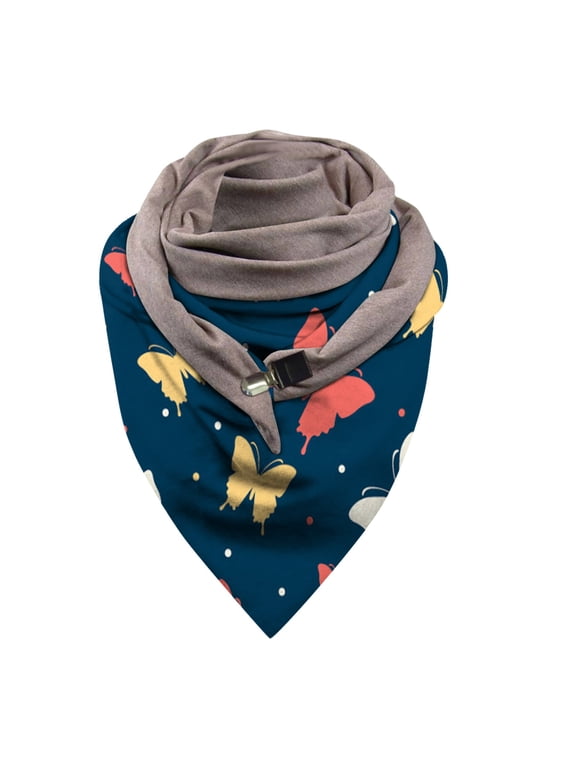 Scarface, Wrap Scarves Casual Soft Warm Shawls Women Button Printing Fashion Scarf, Scarf A One Size