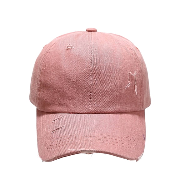 Yanyanz Sun Visors for Women, Men And Women Casual Old Fashioned Washing Water Hole Grinding Edge Baseball Cap Cap, visors for women Pink One Size