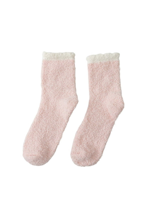 Toddler Socks, Fuzzy Socks for Women with Grips Plush Fuzzy Socks Sleep Cozy Socks Sleep Socks Winter Soft Sock, Socks Pink One Size