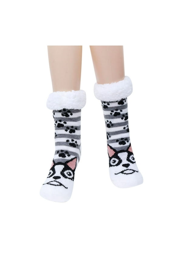 Toddler Socks, Slipper Fuzzy Soft Winter Socks Fleece Thick Warm Womens Comfy Socks, Socks Gray One Size