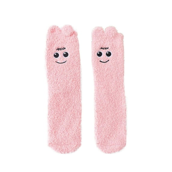 Yanyanz Toddler Socks, Women Fuzzy Socks Winter Coral Socks Cute Sleeping Floor Socks, Socks Pink One Size
