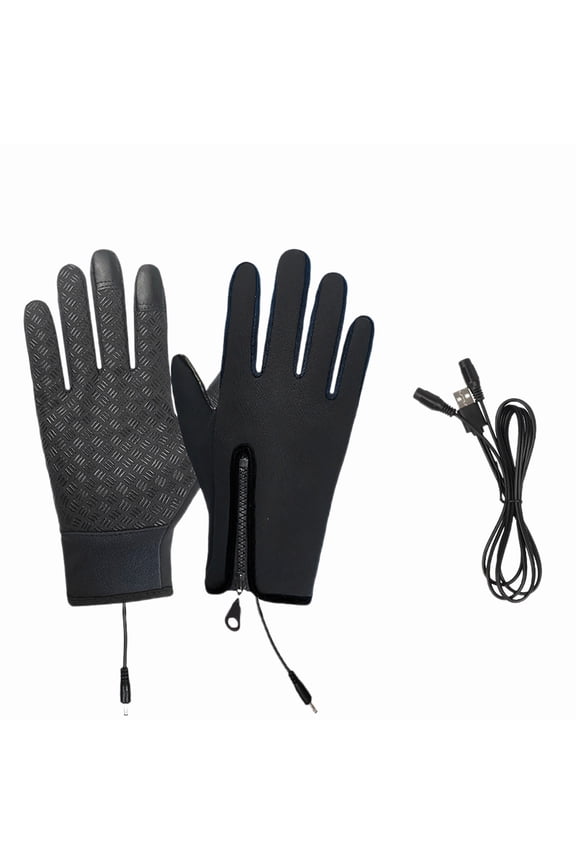 Winter Gloves,Usb Heating Heating Gloves Winter Outdoor Sports Skiing Warm Gloves Non Slip Riding Gloves Screen Thermal Gloves Heated Gloves Clearance Black M
