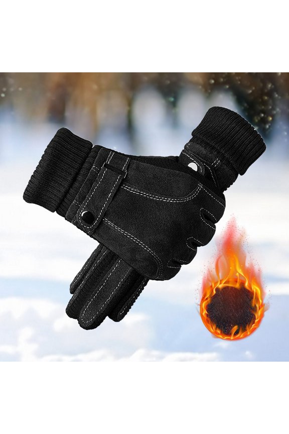 Winter Gloves,Winter Men'S Motorcycle Riding with Fleece Outdoor Screen Warm Gloves Thermal Gloves Women Gloves for Cold Weather Clearance Black One Size