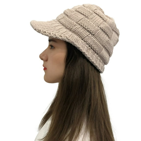 Yanyanz Womens Baseball Caps, Casual Plush Hats Knit Solid Crochet Women Stitching Baseball Caps, Baseball Caps Khaki One Size