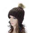 thumbnail image 1 of Yanyanz Womens Baseball Caps, Women Winter Warm Knitted Cute F- Yarn Hat, Baseball Caps Coffee One Size, 1 of 5