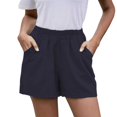thumbnail image 1 of Yanyanz Womens Pants Dressy Casual, Shorts for Women, Womens Casual Comfy Pockets Wide Leg Cotton Shorts for Women Trendy Beach Pants Vacation Outfits, Wide Leg&nbsp;Pants&nbsp;Women Navy L, 1 of 4