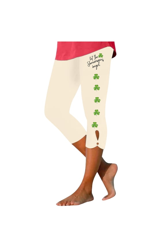 Yogalicious Leggings for Women, Women Spring St. Day Four Slimming Seven Point Yoga Pants Beige 2XL