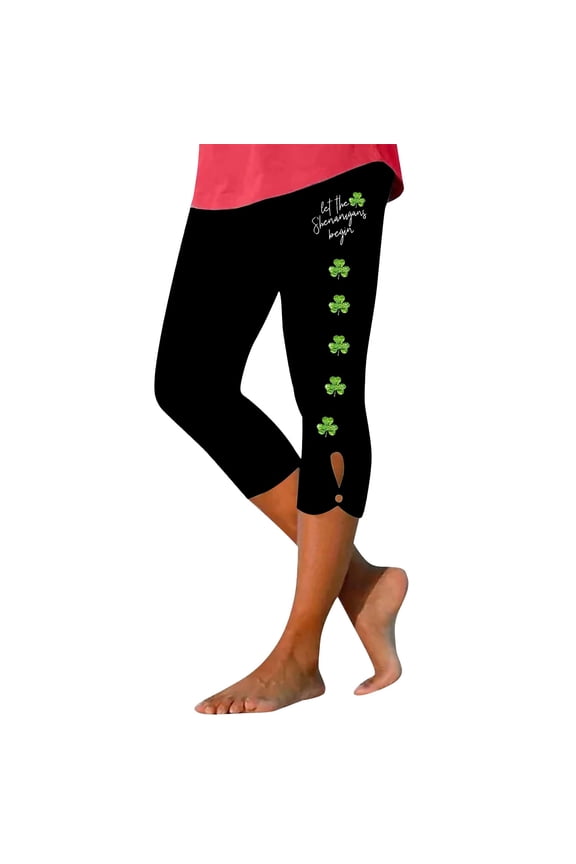 Yogalicious Leggings for Women, Women Spring St. Day Four Slimming Seven Point Yoga Pants Black M