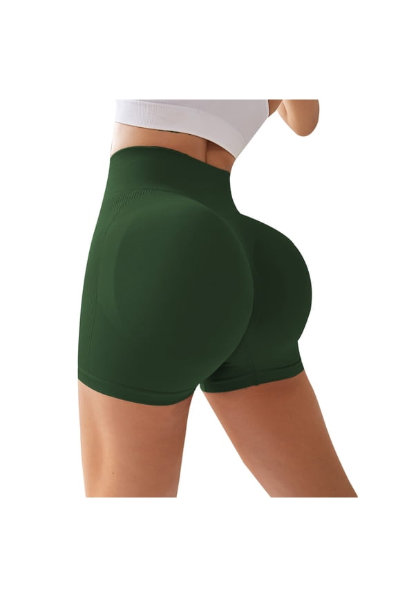 Yogalicious Leggings for Women, Women Workout Impact Shorts 4.5" Scrunch Butt Lifting Gym Shorts Booty Biker Shorts Green L
