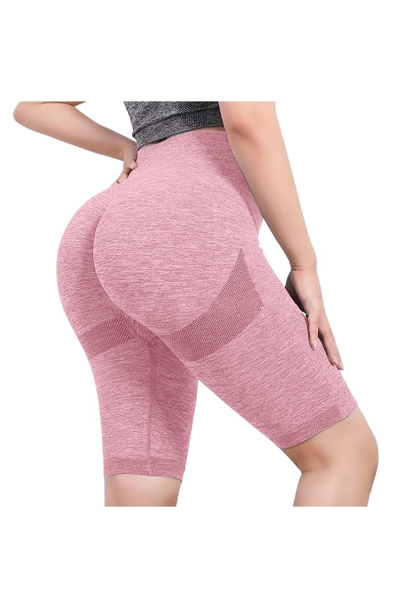 Yogalicious Leggings for Women, Women's Hip Lifting High Waisted Tummy Tightening Leggings Breathable Yoga Shorts Pink M