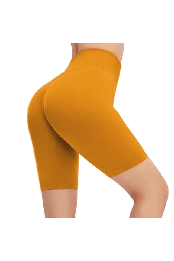 Yogalicious Leggings for Women, Women's Sports Skinny Hip Quarter Pants High Waisted Yoga Fitness Pants Short Pants Orange M