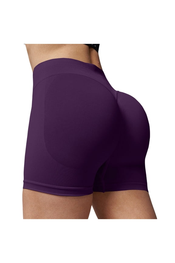 Yogalicious Leggings for Women, Womens Yoga Shorts Workout Butt Lifting Shorts For Women High Waisted Gym Yoga Booty Shorts Purple XS