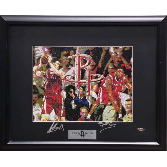 Yao Ming & Tracy McGrady Autographed Framed 10x13 Photo Art Display Houston Rockets UDA Holo & Beckett BAS #AE08358