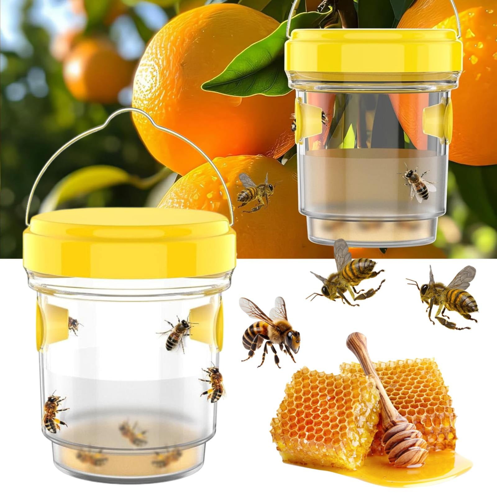 YaoLEO Bee Catcher Trap Yellow Large Trap Catcher with Hanging PP ...