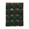 thumbnail image 1 of YaoZQ 12 Pc Dark Green Velvet Christmas Ornaments Set,Plastic,3.15 Inch,Elegant Flocked Xmas Balls for Holiday Tree and Indoor Party Decor, 1 of 6