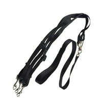 YaoZQ 3 Way Dog Leash, Adjustable Nylon Triple Dog Coupler for Walking 3 Dogs, No Tangle Detachable Lead, Black, 55.1-66.9in