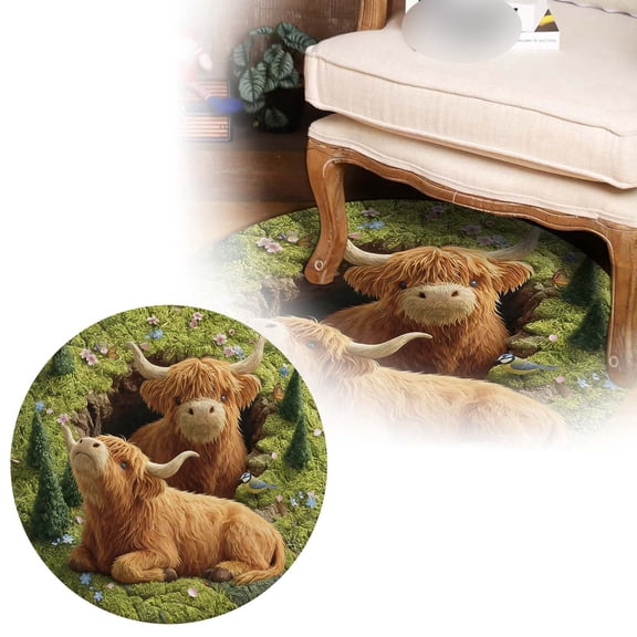 YaoZQ 3D Visual Difference Cat Rug, 31.5 in Black White Vortex Illusion Floor Mat, Novelty Pet Themed Area Rug for Living Room Coffee Table