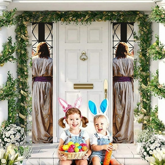 YaoZQ Spring Easter Porch Decor, 1 Pack, Vertical Hanging Flag with Unique Design, Outdoor Holiday Festival Party Banner, Home Entryway Welcome Sign, 11.8 x 70.9 Inch
