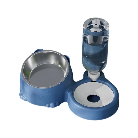 YaoZQ Automatic Cat Feeder Water Dispenser 2 in 1 Gravity Food Bowl Set for Busy Owners Puppy Kitten Hydration Station Style D