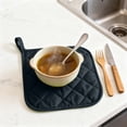 thumbnail image 1 of YaoZQ Black Cotton Pot Holders Heat Resistant Square Trivets Hot Pads for Cooking Baking Kitchen Table Protection 7.1 inch, 1 of 5