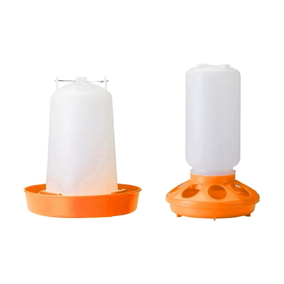 YaoZQ Chicken Feeder Waterer Set, Automatic Gravity Fed Poultry Food and Water Dispenser for Ducklings and Birds, Easy to Clean and Fill, Yellow