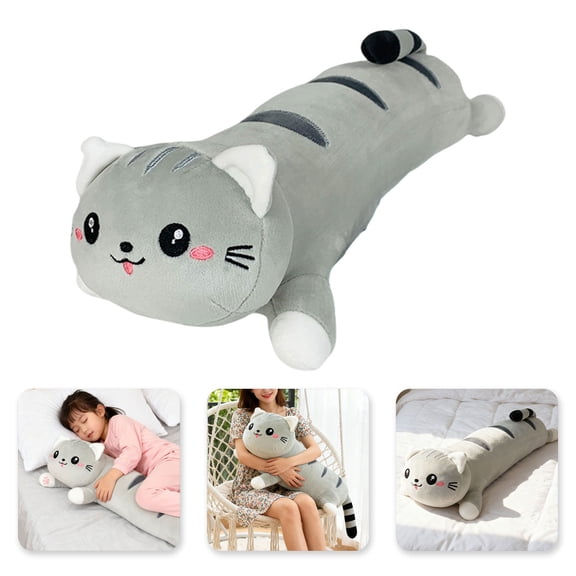 YaoZQ Cute Cat USB Heating Pad Heated Neck Pillow Plush Animal Stuffed Toy for Pain Relief 19.7 in Style A