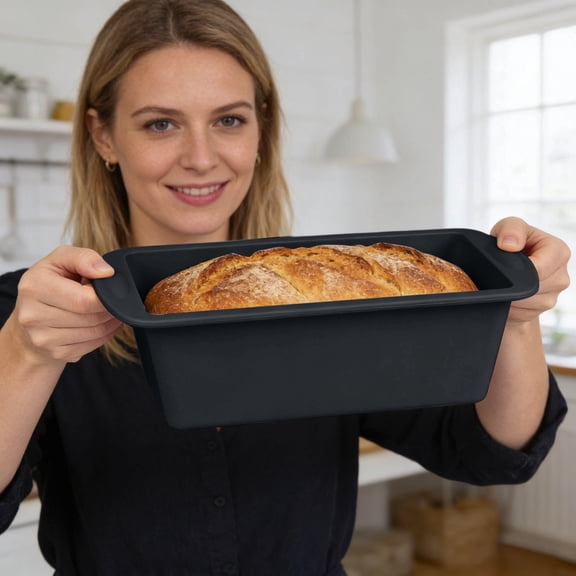 YaoZQ Enameled Cast Iron Bread Loaf Pan - 7.68" x 3.74" Non-Stick Bread Baking Pan for Homemade Bread, Sourdough, Meatloaf, Cake, Oven Safe, Even Heat Distribution