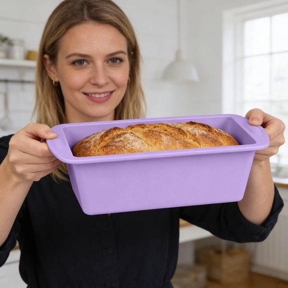 YaoZQ Enameled Cast Iron Bread Loaf Pan - 7.68" x 3.74" Non-Stick Bread Baking Pan for Homemade Bread, Sourdough, Meatloaf, Cake, Oven Safe, Even Heat Distribution