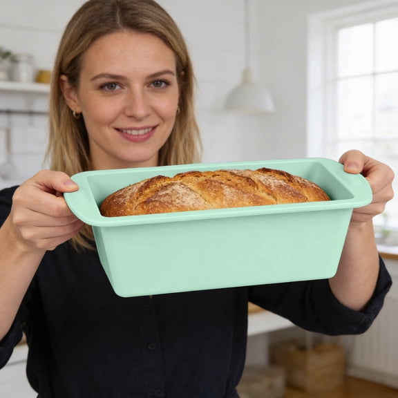 YaoZQ Enameled Cast Iron Bread Loaf Pan - 7.68" x 3.74" Non-Stick Bread Baking Pan for Homemade Bread, Sourdough, Meatloaf, Cake, Oven Safe, Even Heat Distribution