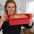 thumbnail image 1 of YaoZQ Silicone Bread Loaf Pan - 7.68" x 3.74" Non-Stick Bread Baking Pan for Homemade Bread, Sourdough, Meatloaf, Cake, Oven Safe, Even Heat Distribution, 1 of 7